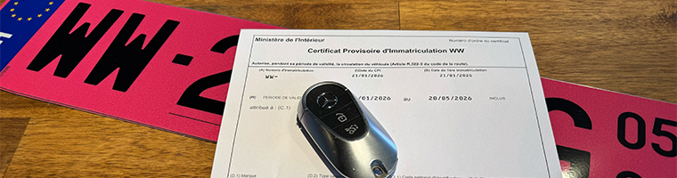 Immatriculation provisoire CPI WW